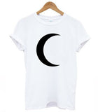 Moon Print T Shirt Women Short Sleeve O Neck Loose Tshirt 2019 Summer Women Tee Shirt Tops Camisetas Mujer