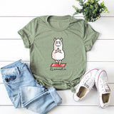 Plus Size S-5XL Funny T Shirts Casual Women Sheep Print T-shirt Cotton Cute Lamb Tees Tshirt Harajuku Cartoon Basic Female Tops