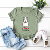 Plus Size S-5XL Funny T Shirts Casual Women Sheep Print T-shirt Cotton Cute Lamb Tees Tshirt Harajuku Cartoon Basic Female Tops