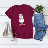 Plus Size S-5XL Funny T Shirts Casual Women Sheep Print T-shirt Cotton Cute Lamb Tees Tshirt Harajuku Cartoon Basic Female Tops