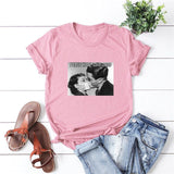 Plus Size S-5XL New Mask Print 100%Cotton T Shirt Women Shirts O Neck Short Sleeve Tees Summer T-Shirt Pink Tops TShirt Women