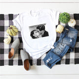 Plus Size S-5XL New Mask Print 100%Cotton T Shirt Women Shirts O Neck Short Sleeve Tees Summer T-Shirt Pink Tops TShirt Women