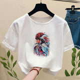 Princess Mononoke T-shirt with Print Ghibli Studio Tshirt Women Casual Short Sleeve Tee Shirt Harajuku T-shirts