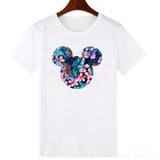 ZOGANKIN Cartoon Print Women T Shirt Summer Casual Short Sleeve O Neck T-shirt Ladies White TShirt Tops Cute Tees Shirt