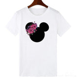 ZOGANKIN Cartoon Print Women T Shirt Summer Casual Short Sleeve O Neck T-shirt Ladies White TShirt Tops Cute Tees Shirt