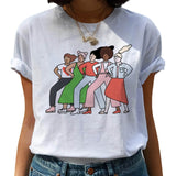 Feminist Harajuku 90s Graphic T Shirt Women Feminism Fight Like A Girl Cartoon T-shirt Girl Power Tshirt Ullzang Top Tees Female