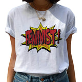 Feminist Harajuku 90s Graphic T Shirt Women Feminism Fight Like A Girl Cartoon T-shirt Girl Power Tshirt Ullzang Top Tees Female