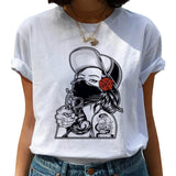 Feminist Harajuku 90s Graphic T Shirt Women Feminism Fight Like A Girl Cartoon T-shirt Girl Power Tshirt Ullzang Top Tees Female