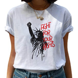 Feminist Harajuku 90s Graphic T Shirt Women Feminism Fight Like A Girl Cartoon T-shirt Girl Power Tshirt Ullzang Top Tees Female