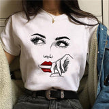 2020 Hot Harajuku Shiny eyelash Graphic T Shirt Women Eye shadow Grunge T-shirt Fashion Tshirt Ullzang Top Tee Female