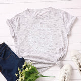 New Fashion Plus Size Women T-shirt 100% Cotton Tees Mountains Pattern Print T-Shirt Women O-Neck Tshirt Top