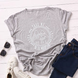 New Fashion Plus Size Women T-shirt 100% Cotton Tees Mountains Pattern Print T-Shirt Women O-Neck Tshirt Top