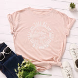 New Fashion Plus Size Women T-shirt 100% Cotton Tees Mountains Pattern Print T-Shirt Women O-Neck Tshirt Top