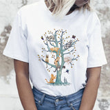 Kawaii Cat Funny Cartoon t shirt Women Harajuku Ullzang Cute T-shirt 90s Fashion Korean Style Tshirt Lovely Print Top Tee Female