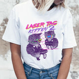 Kawaii Cat Funny Cartoon t shirt Women Harajuku Ullzang Cute T-shirt 90s Fashion Korean Style Tshirt Lovely Print Top Tee Female