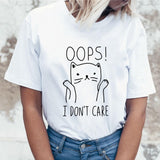 Kawaii Cat Funny Cartoon t shirt Women Harajuku Ullzang Cute T-shirt 90s Fashion Korean Style Tshirt Lovely Print Top Tee Female