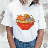 Kawaii Cat Funny Cartoon t shirt Women Harajuku Ullzang Cute T-shirt 90s Fashion Korean Style Tshirt Lovely Print Top Tee Female