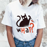 Kawaii Cat Funny Cartoon t shirt Women Harajuku Ullzang Cute T-shirt 90s Fashion Korean Style Tshirt Lovely Print Top Tee Female