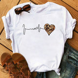 Female T-shirt Heart Shaped Kawaii T-Shirt Women Casual Summer Vogue Harajuku Tshirt Korean Style Graphic Tops,Drop Ship