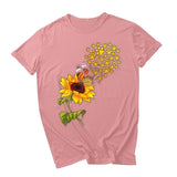 Summer Tops Tees T-Shirt Short Sleeve Ladies O-Neck Sunflower Print Tee Tops Tshirt Blusas майка женская