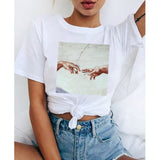 Aesthetic T Shirt 2020 Women Kawaii Harajuku Summer Graphic Tshirt Funny 90s Ulzzang Tops Tee Cartoon Clothing T-shirt Female