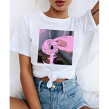 Aesthetic T Shirt 2020 Women Kawaii Harajuku Summer Graphic Tshirt Funny 90s Ulzzang Tops Tee Cartoon Clothing T-shirt Female