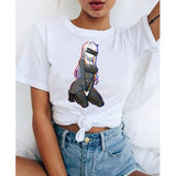 Aesthetic T Shirt 2020 Women Kawaii Harajuku Summer Graphic Tshirt Funny 90s Ulzzang Tops Tee Cartoon Clothing T-shirt Female