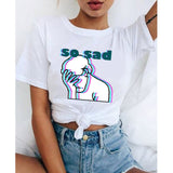 Aesthetic T Shirt 2020 Women Kawaii Harajuku Summer Graphic Tshirt Funny 90s Ulzzang Tops Tee Cartoon Clothing T-shirt Female