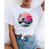 Aesthetic T Shirt 2020 Women Kawaii Harajuku Summer Graphic Tshirt Funny 90s Ulzzang Tops Tee Cartoon Clothing T-shirt Female