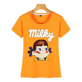 Tops T Shirt Women milky peko long sleeve Comic Inscriptions Custom Female Tshirt