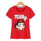Tops T Shirt Women milky peko long sleeve Comic Inscriptions Custom Female Tshirt