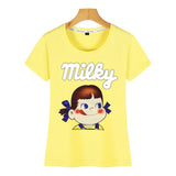 Tops T Shirt Women milky peko long sleeve Comic Inscriptions Custom Female Tshirt