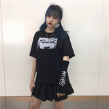 Ropa Mujer 2019 Japanese Streetwear Cartoon Printing Harajuku Shirt Hipster Aesthetic Anime Tumblr Gothic Women Tshirt 0713-32