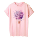 Pink T Shirt Women Short Sleeve Floral Flower Fashion Lady Top T Shirt 2020 New Summer Ladies Womens Graphic Female Tee Tshirt