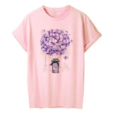 Pink T Shirt Women Short Sleeve Floral Flower Fashion Lady Top T Shirt 2020 New Summer Ladies Womens Graphic Female Tee Tshirt