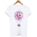 Pink T Shirt Women Short Sleeve Floral Flower Fashion Lady Top T Shirt 2020 New Summer Ladies Womens Graphic Female Tee Tshirt