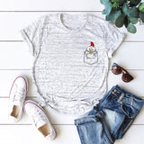 Plus Size S-5XL Cute Chick Print T Shirt Women Shirts 100%Cotton O Neck Short Sleeve Tees Summer T-Shirt Pink Top TShirt Women